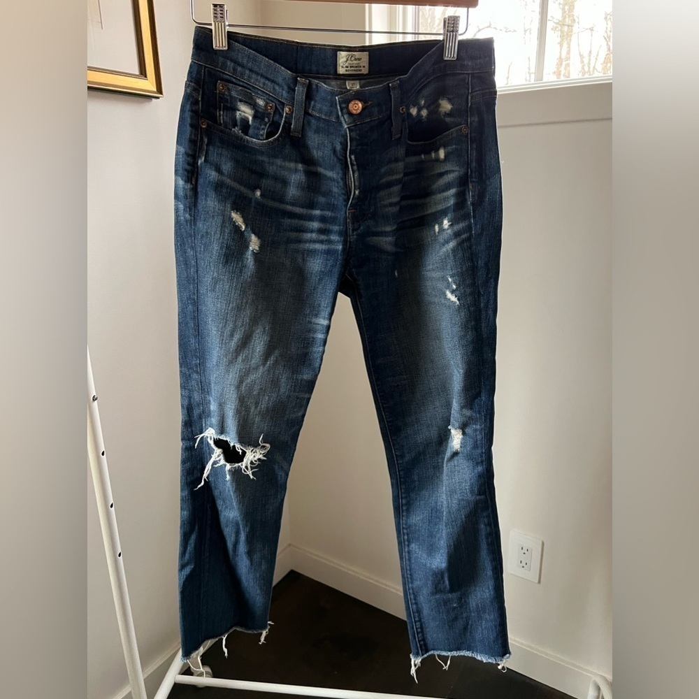 J.Crew jeans tattered detail with rough edge bottom